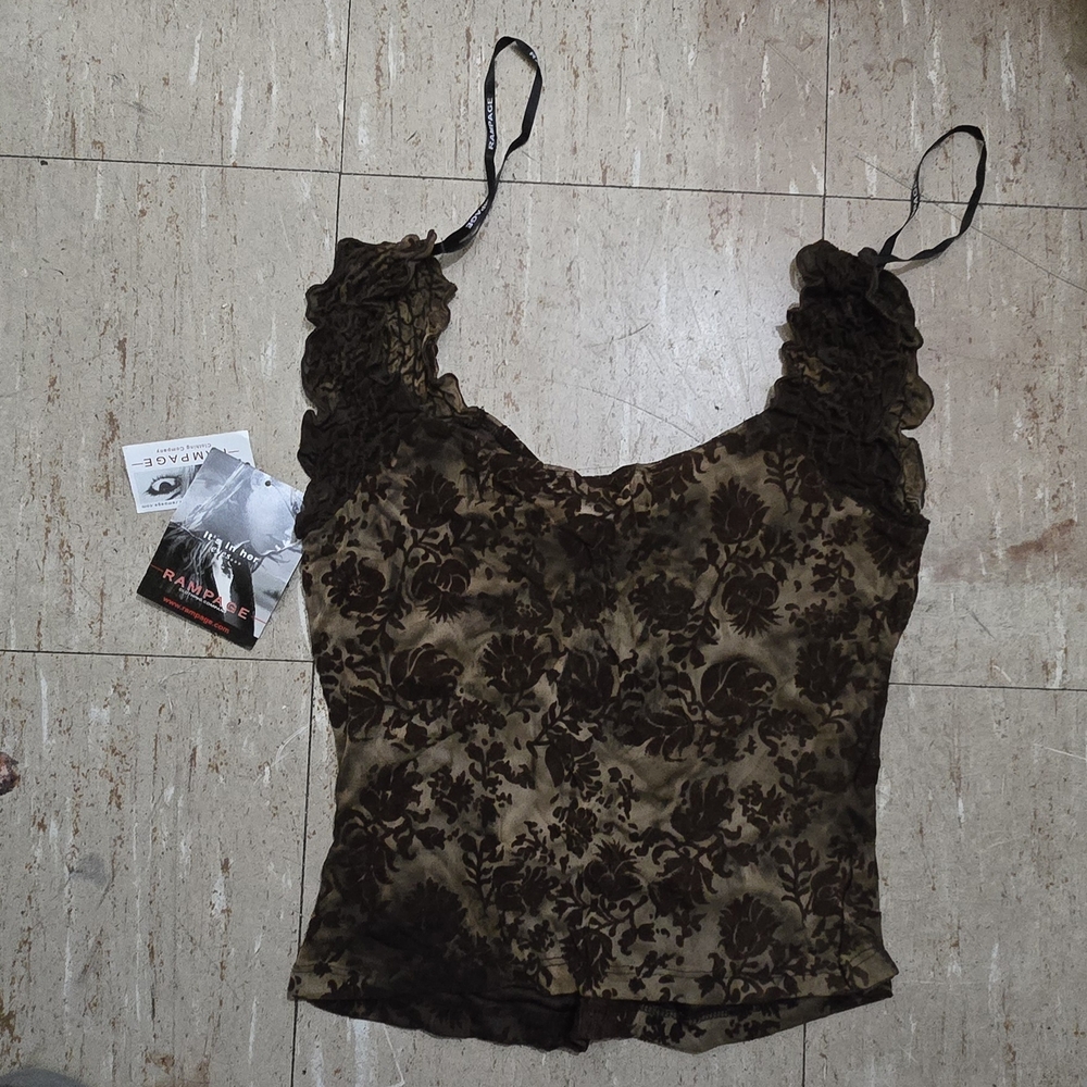 Rampage Black and Tan Bustier Camisole - Picture 2 of 4
